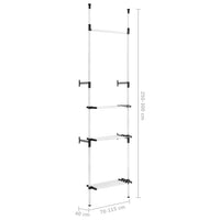 Thumbnail for Teleskop-Garderobe mit Stangen und Regal Aluminium