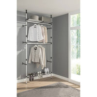 Thumbnail for Teleskop-Garderobe mit Stangen und Regal Aluminium