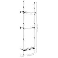 Thumbnail for Teleskop-Garderobe mit Stangen und Regal Aluminium