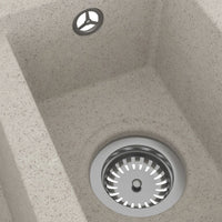 Thumbnail for Küchenspüle mit Überlauf Doppelbecken Beige Granit