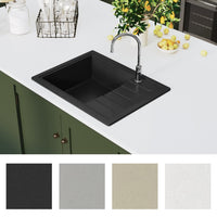 Thumbnail for Küchenspüle mit Überlauf Oval Schwarz Granit