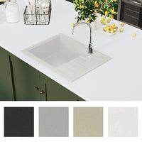 Thumbnail for Küchenspüle mit Überlauf Oval Weiß Granit