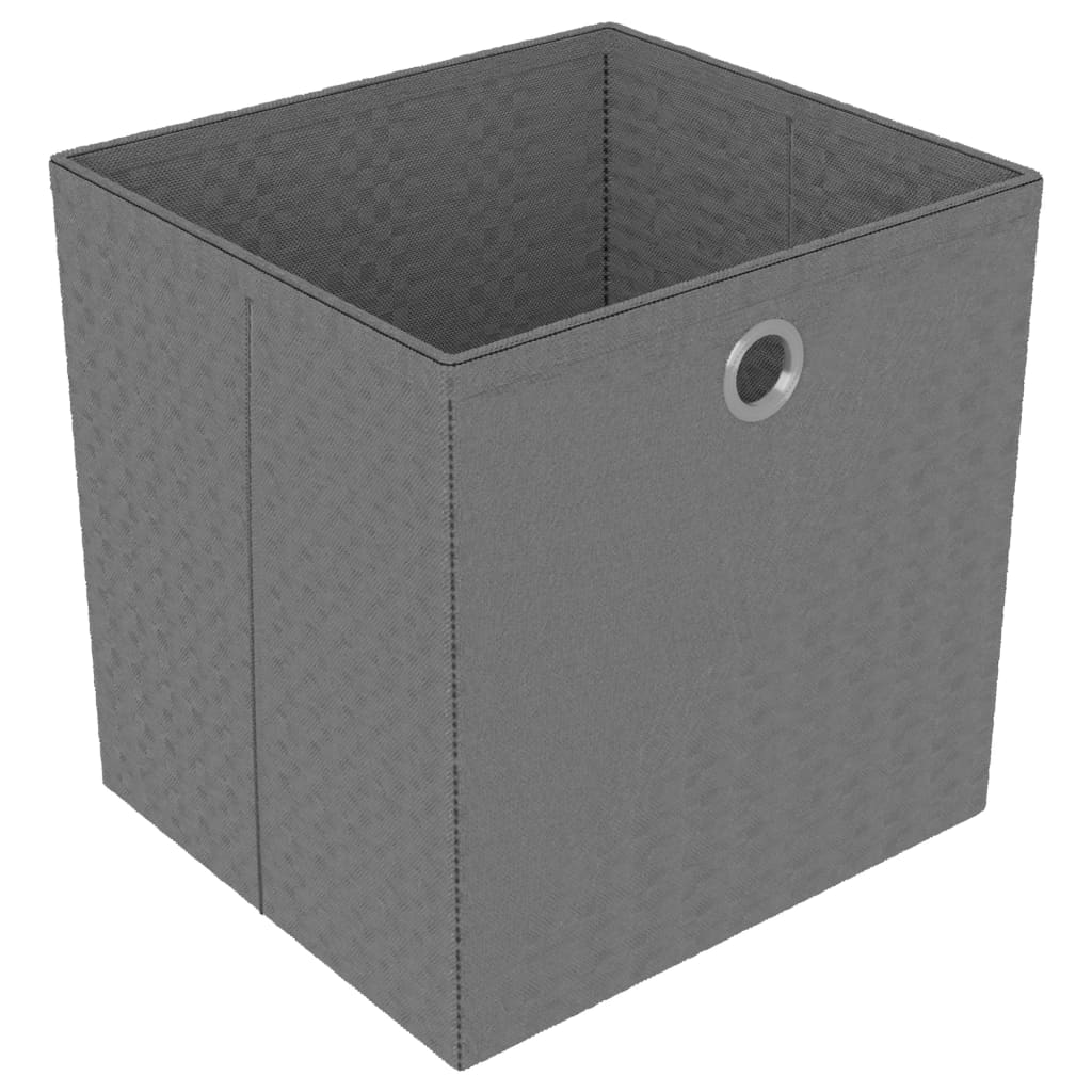 Würfel-Regal mit Boxen 4 Fächer Grau 69x30x72,5 cm Stoff