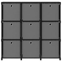 Thumbnail for Würfel-Regal mit Boxen 9 Fächer Schwarz 103x30x107,5 cm Stoff