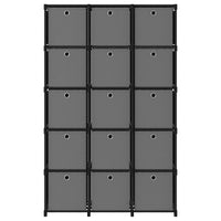Thumbnail for Würfel-Regal mit Boxen 15 Fächer Schwarz 103x30x175,5 cm Stoff