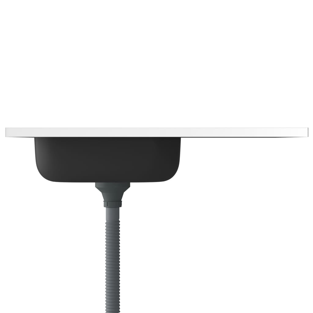 Küchenspüle mit Abtropfset Silbern 800x600x155 mm Edelstahl