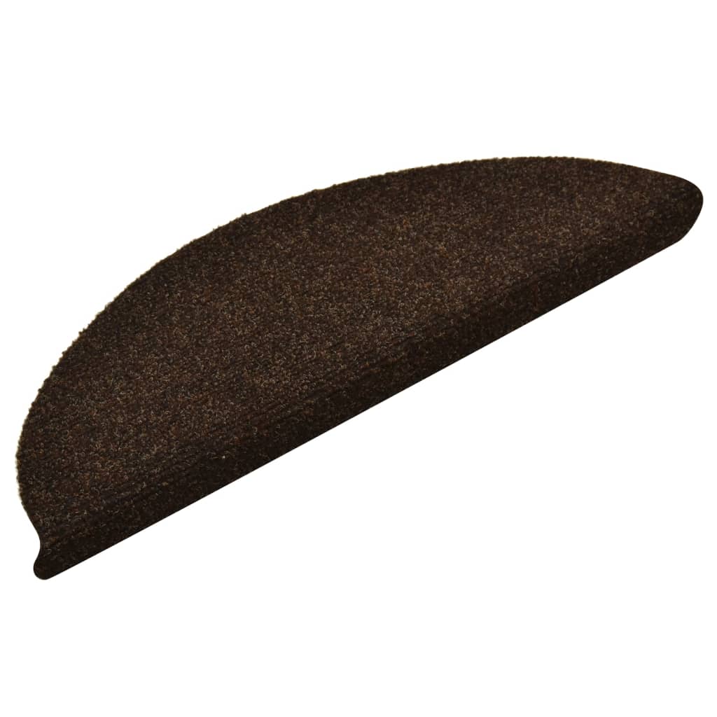 Treppenmatten Selbstklebend 15 Stk. Braun 56x17x3cm Nadelvlies