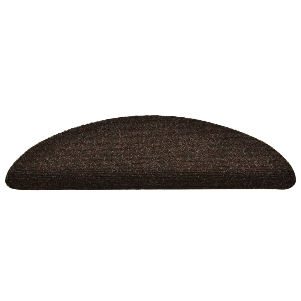 Treppenmatten Selbstklebend 15 Stk. Braun 56x17x3cm Nadelvlies
