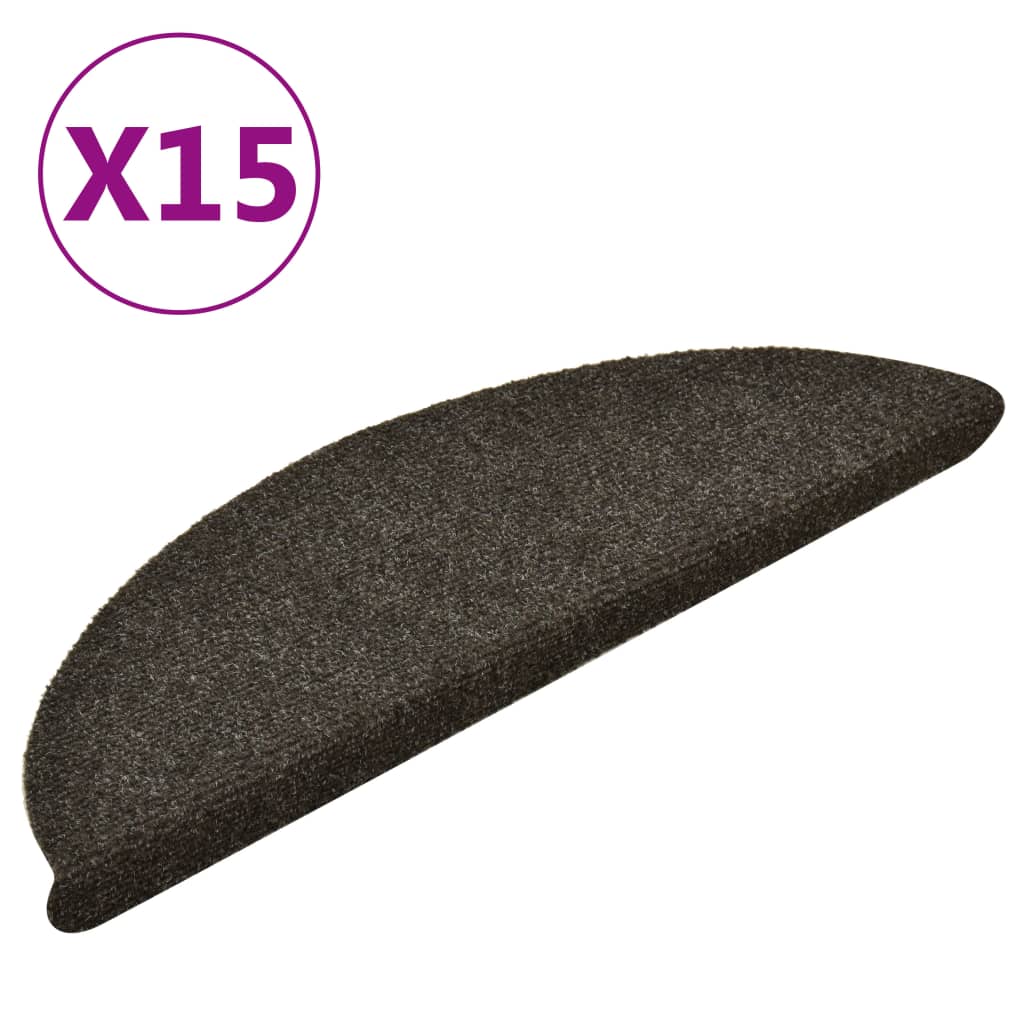 Selbstklebende Treppenmatten 15 Stk. Hellbraun 56x17x3cm