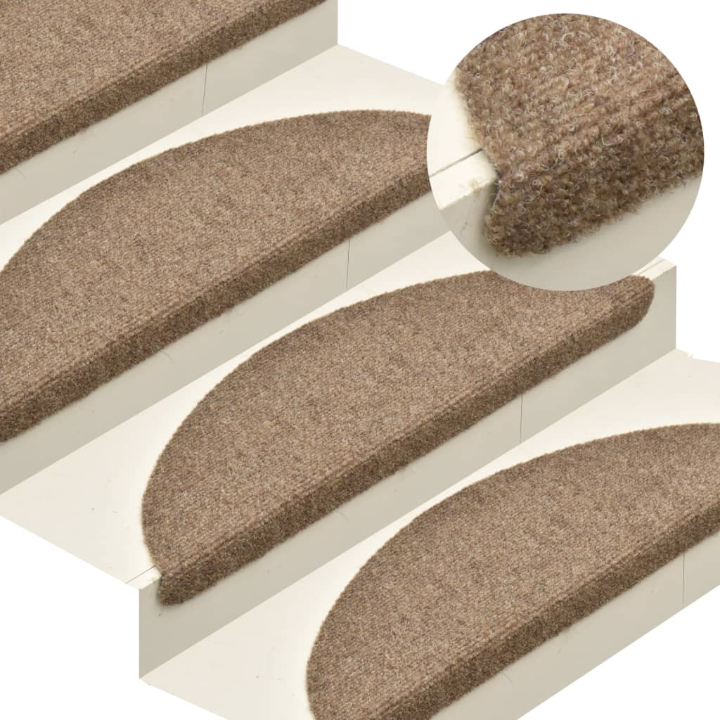Treppenmatten Selbstklebend 15 Stk. Creme 56x17x3cm Nadelvlies