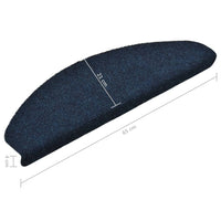Thumbnail for Selbstklebende Treppenmatten 15 Stk. Navy 65x21x4cm Nadelvlies