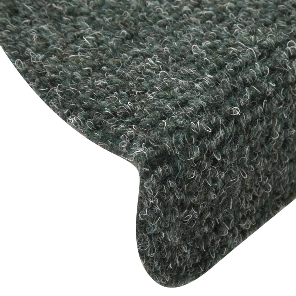 Selbstklebende Treppenmatten 15 Stk. Grün 56x17x3cm Nadelvlies
