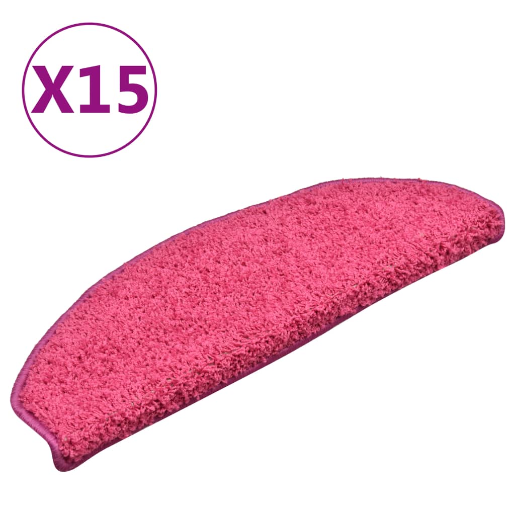Treppenmatten 15 Stk. Rosa 65x21x4 cm