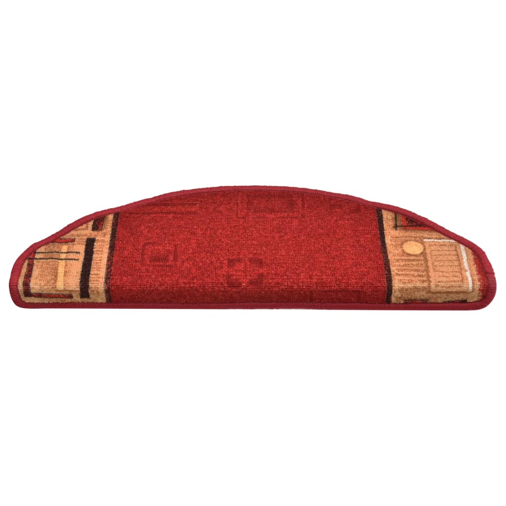 Treppenmatten Selbstklebend 15 Stk. Rot 65x21x4 cm