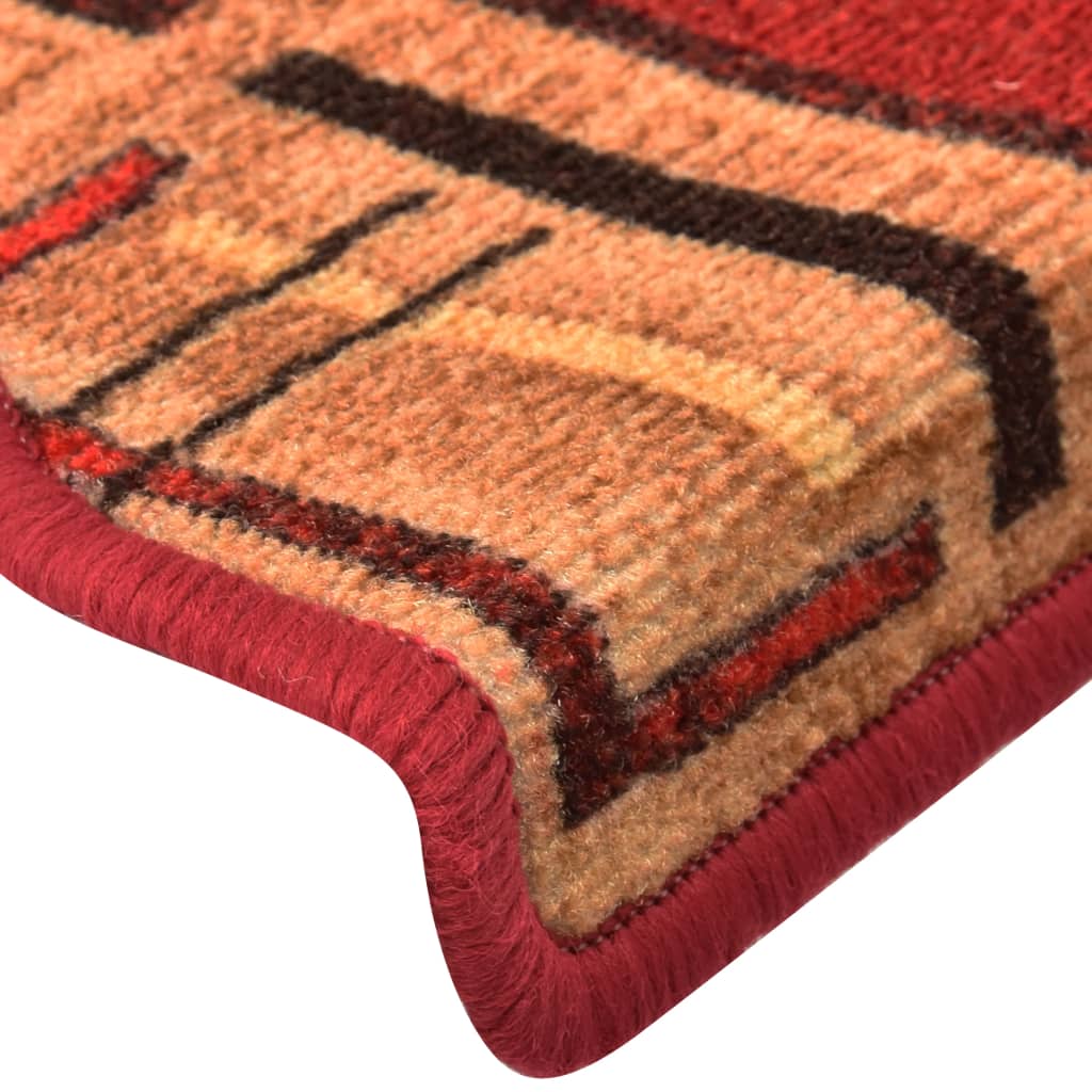 Treppenmatten Selbstklebend 15 Stk. Rot 65x21x4 cm
