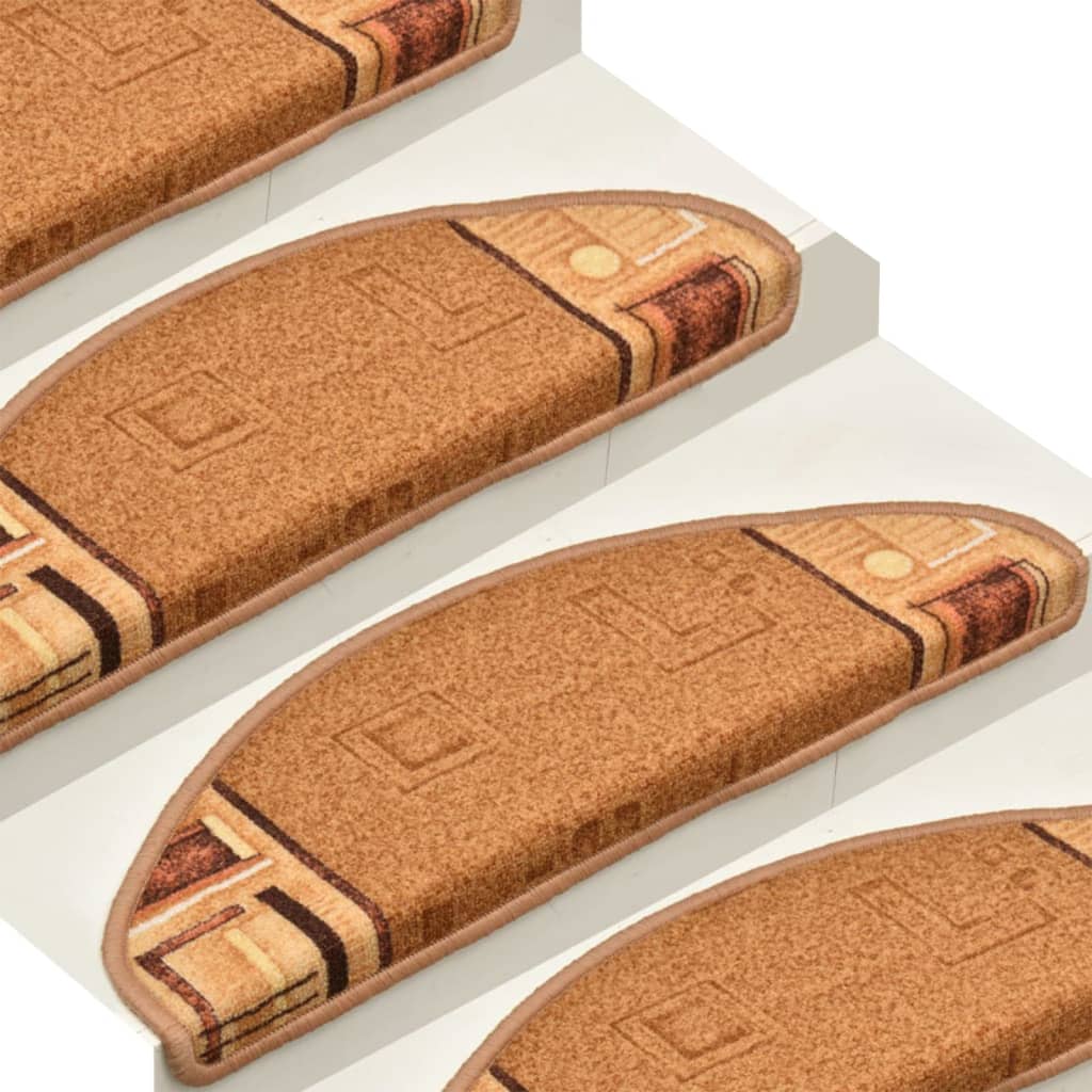 Treppenmatten Selbstklebend 15 Stk. Beige 65x21x4 cm