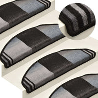 Thumbnail for Treppenmatten Selbstklebend 15 Stk. Schwarz und Grau 65x21x4 cm