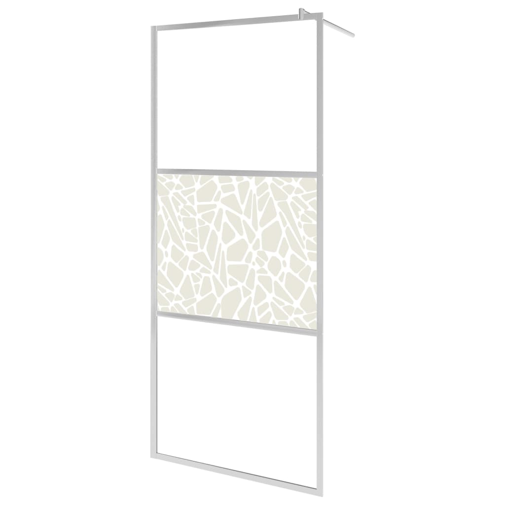 Duschwand für Begehbare Dusche ESG-Glas Steindesign 140x195 cm