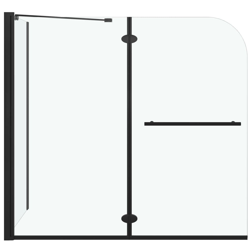 Doppelte Faltbare Duschkabine ESG 120x68x130 cm Schwarz