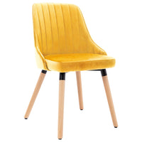 Thumbnail for 323059 vidaXL Dining Chairs 2 pcs Yellow Velvet