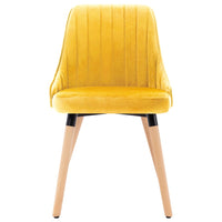 Thumbnail for 323059 vidaXL Dining Chairs 2 pcs Yellow Velvet