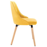 Thumbnail for 323059 vidaXL Dining Chairs 2 pcs Yellow Velvet