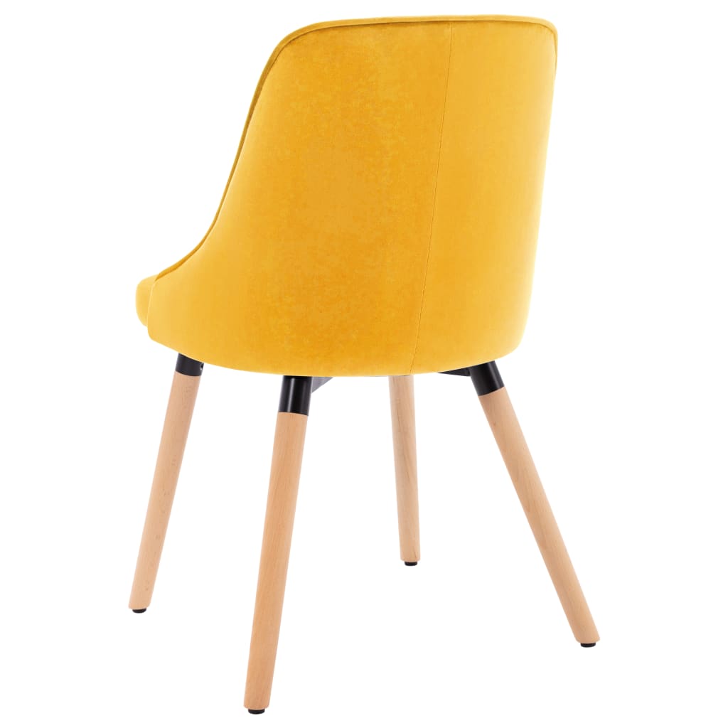 323059 vidaXL Dining Chairs 2 pcs Yellow Velvet