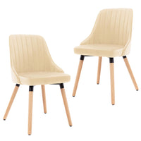 Thumbnail for Esszimmerstühle 2 Stk. Creme Samt