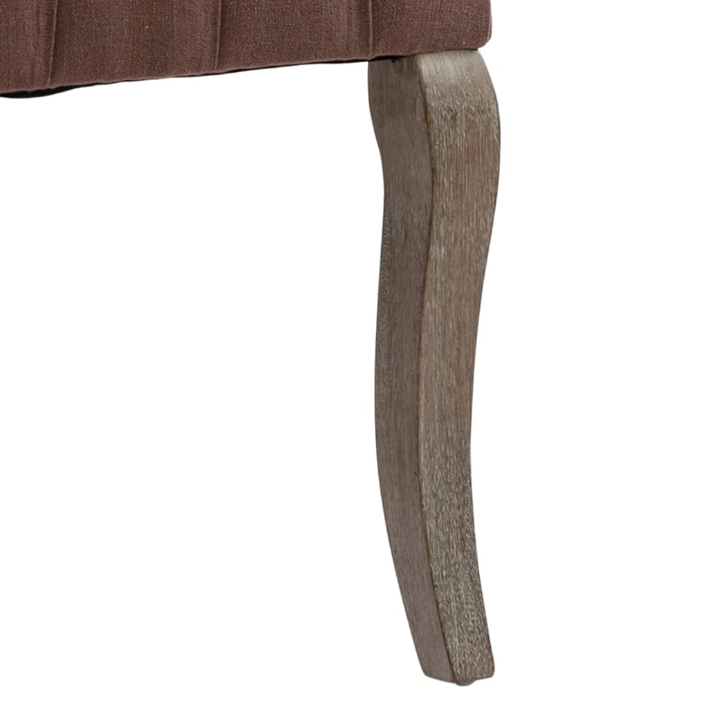 Esszimmerstühle 2 Stk. Braun Leinenoptik Stoff