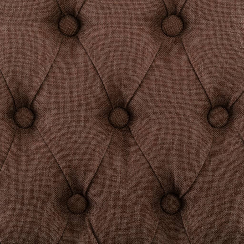 Esszimmerstühle 2 Stk. Braun Leinenoptik Stoff