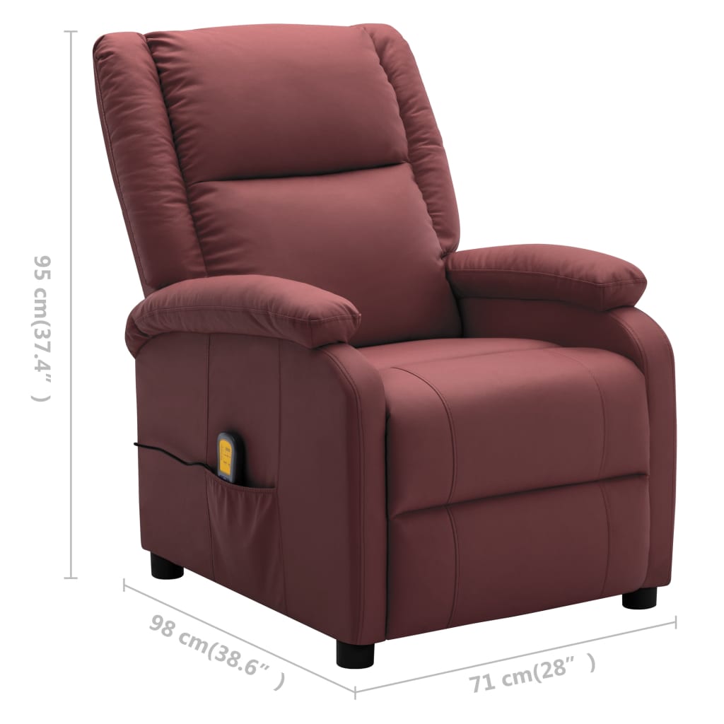 Massagesessel Weinrot Kunstleder