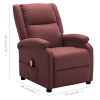 Thumbnail for Massagesessel Weinrot Kunstleder