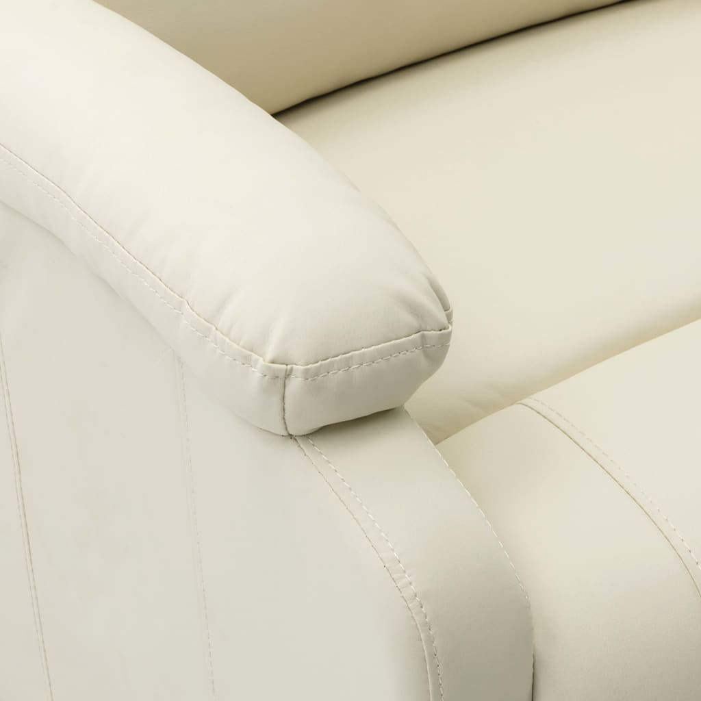 322437 vidaXL Recliner White Faux Leather