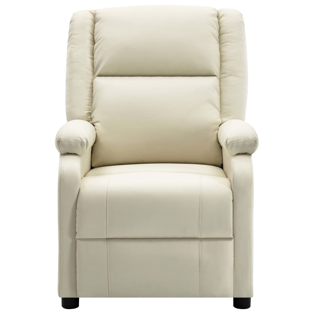 322437 vidaXL Recliner White Faux Leather