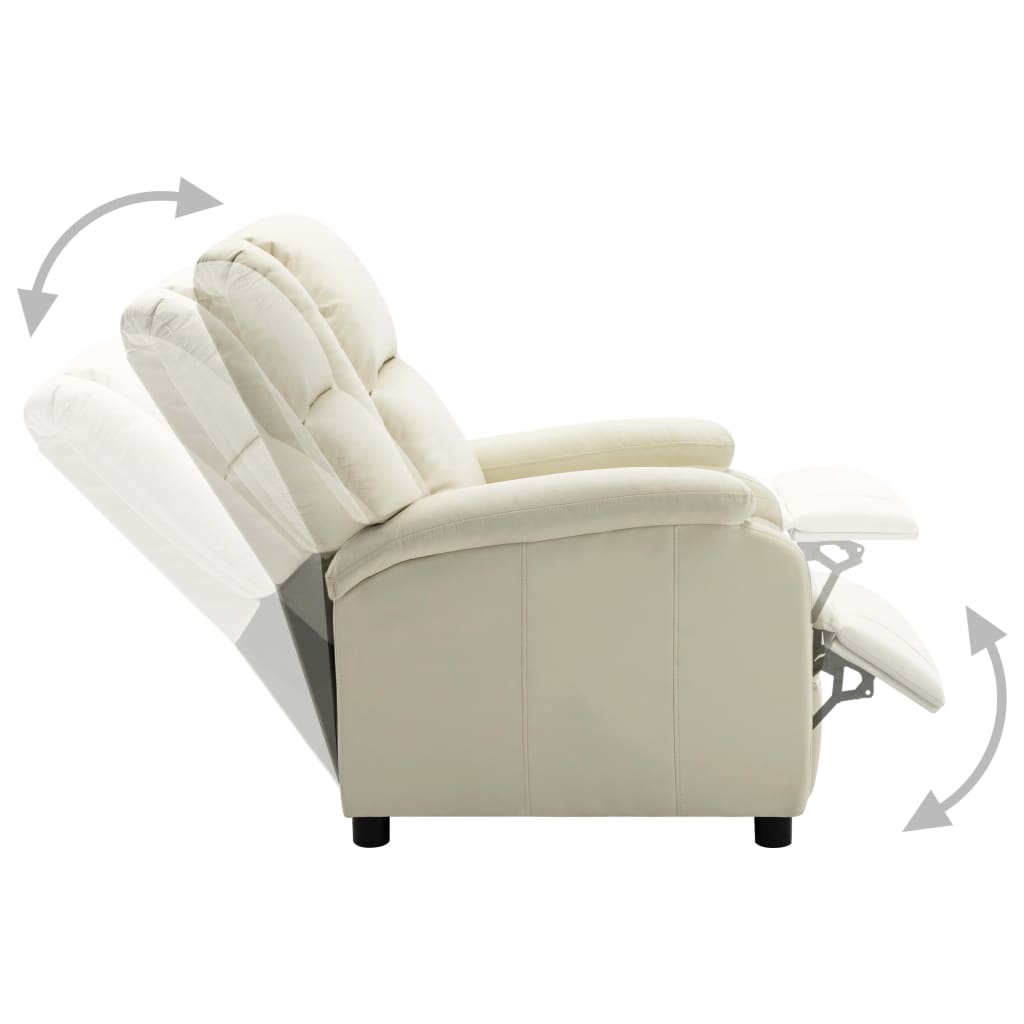322437 vidaXL Recliner White Faux Leather