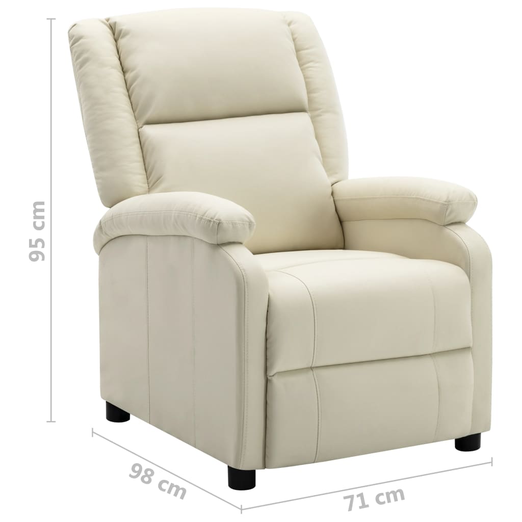 322437 vidaXL Recliner White Faux Leather