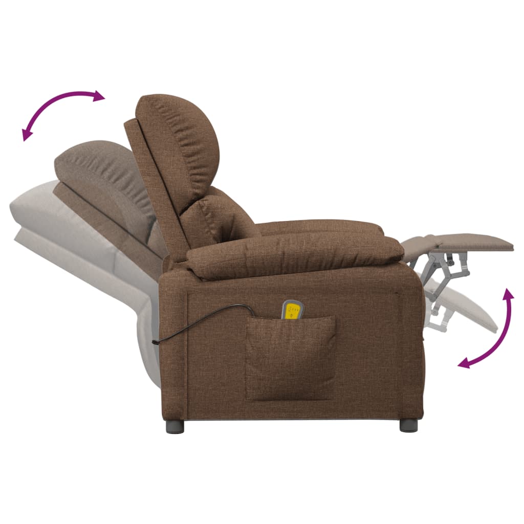 Massagesessel Braun Stoff