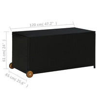 Thumbnail for Garten-Aufbewahrungsbox Schwarz 120x65x61 cm Poly Rattan