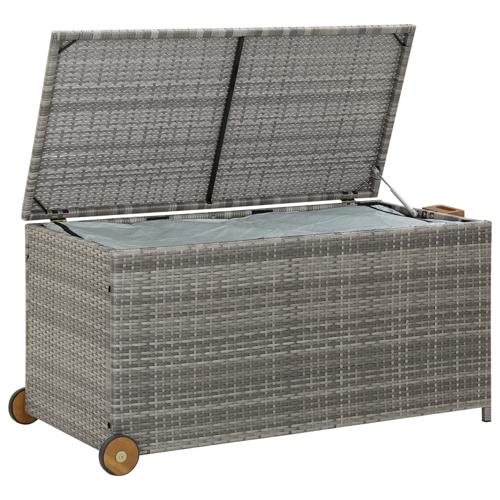 Gartenbox Hellgrau 120x65x61 cm Poly-Rattan