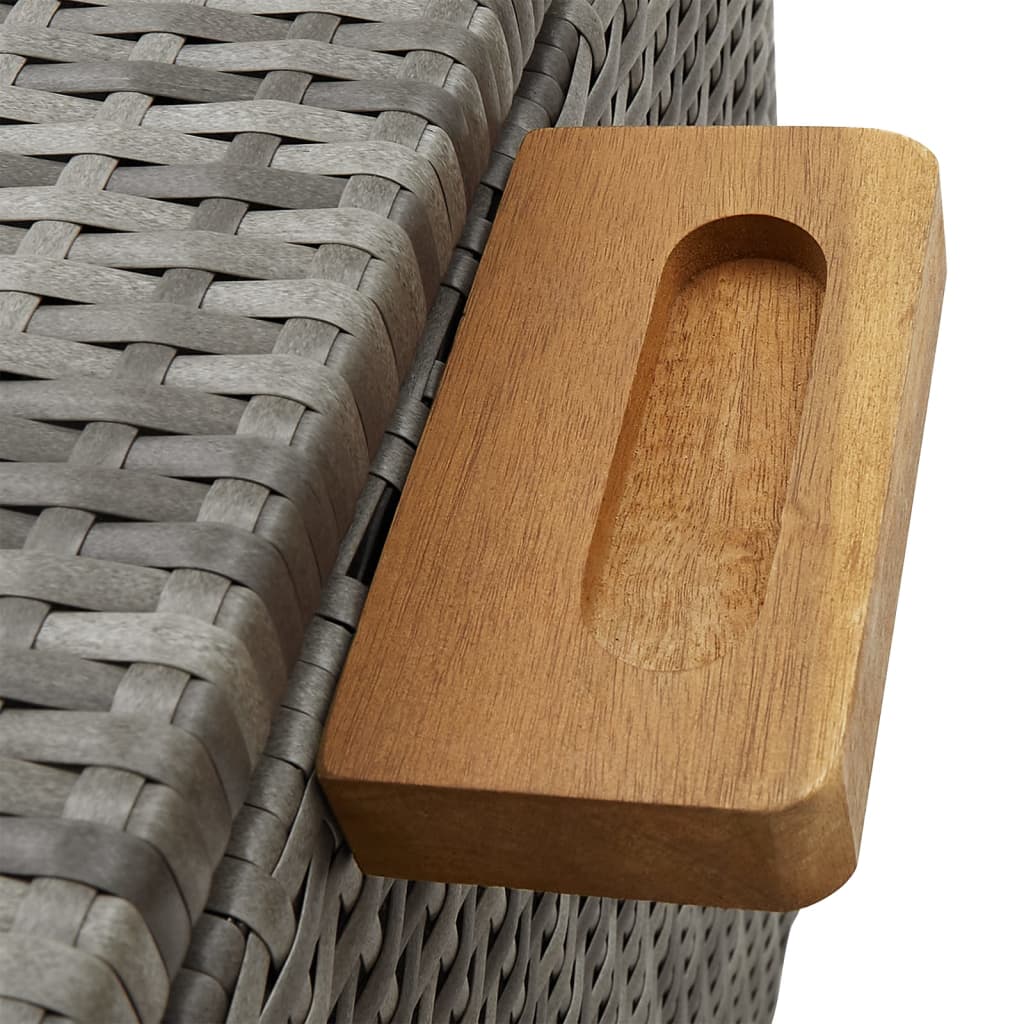 Gartenbox Hellgrau 120x65x61 cm Poly-Rattan