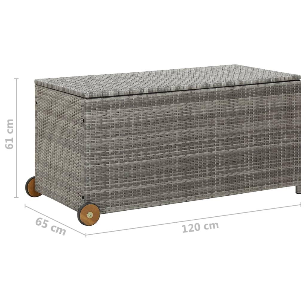 Gartenbox Hellgrau 120x65x61 cm Poly-Rattan