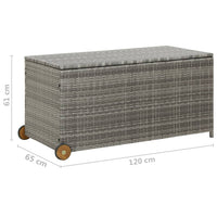 Thumbnail for Gartenbox Hellgrau 120x65x61 cm Poly-Rattan