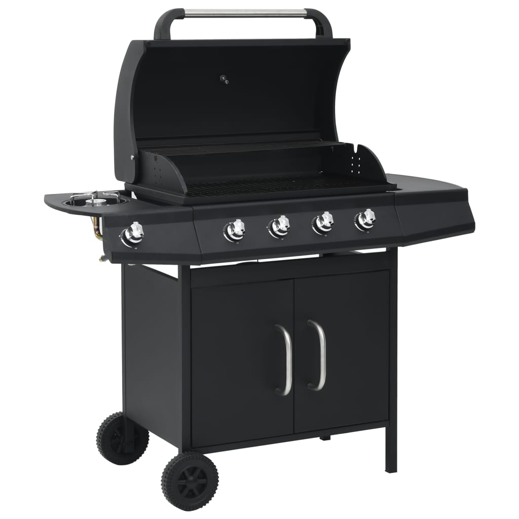 Gasgrill 4+1 Brenner Schwarz Stahl