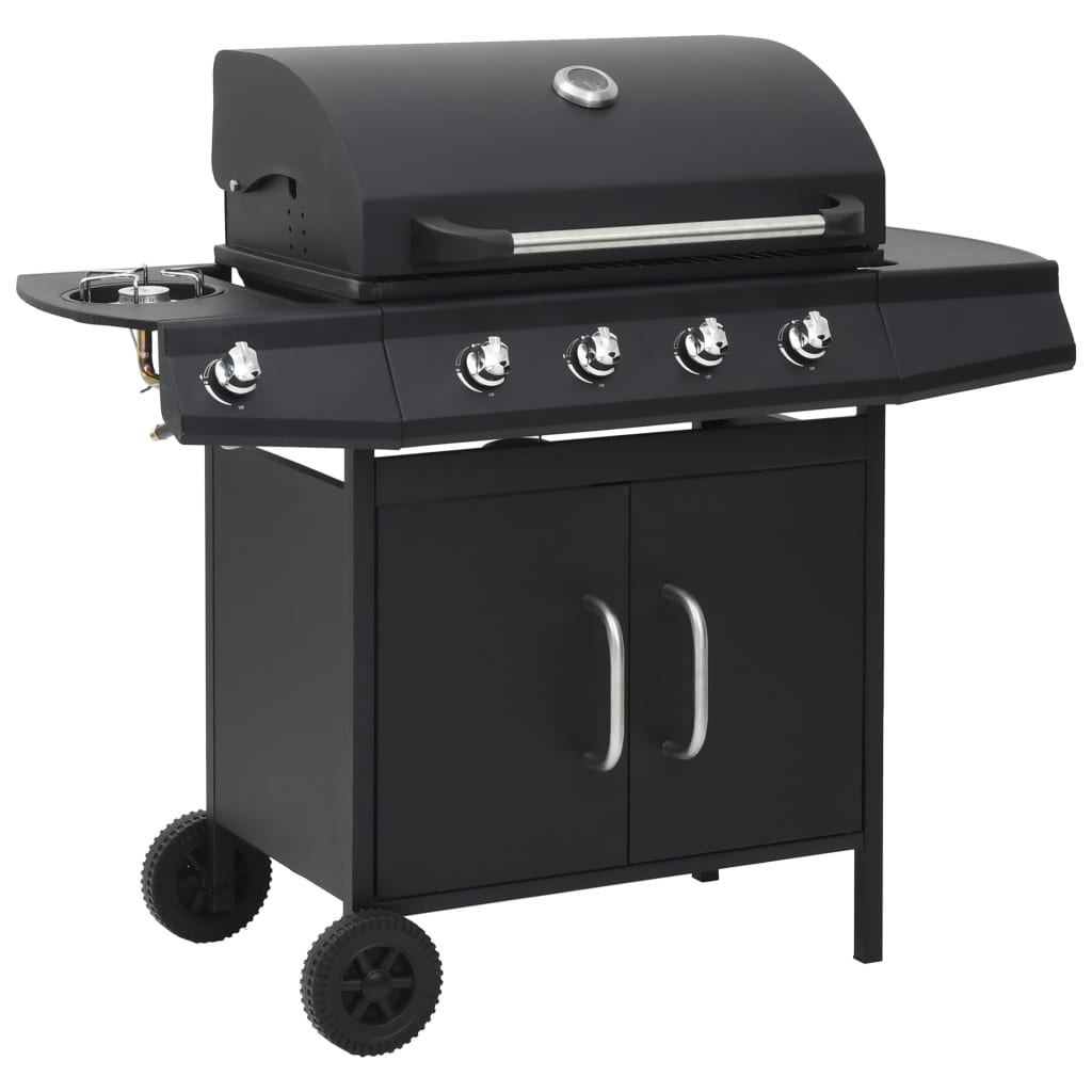 Gasgrill 4+1 Brenner Schwarz Stahl