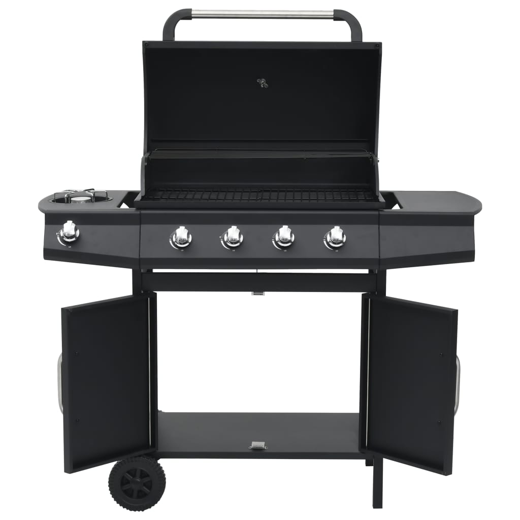 Gasgrill 4+1 Brenner Schwarz Stahl