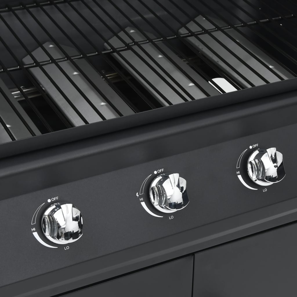 Gasgrill 4+1 Brenner Schwarz Stahl