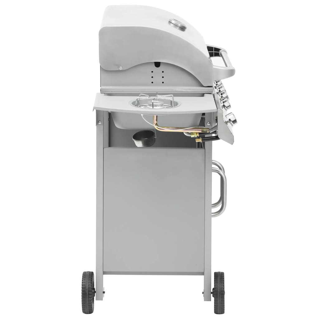 Gasgrill 4+1 Brenner Silbern Edelstahl