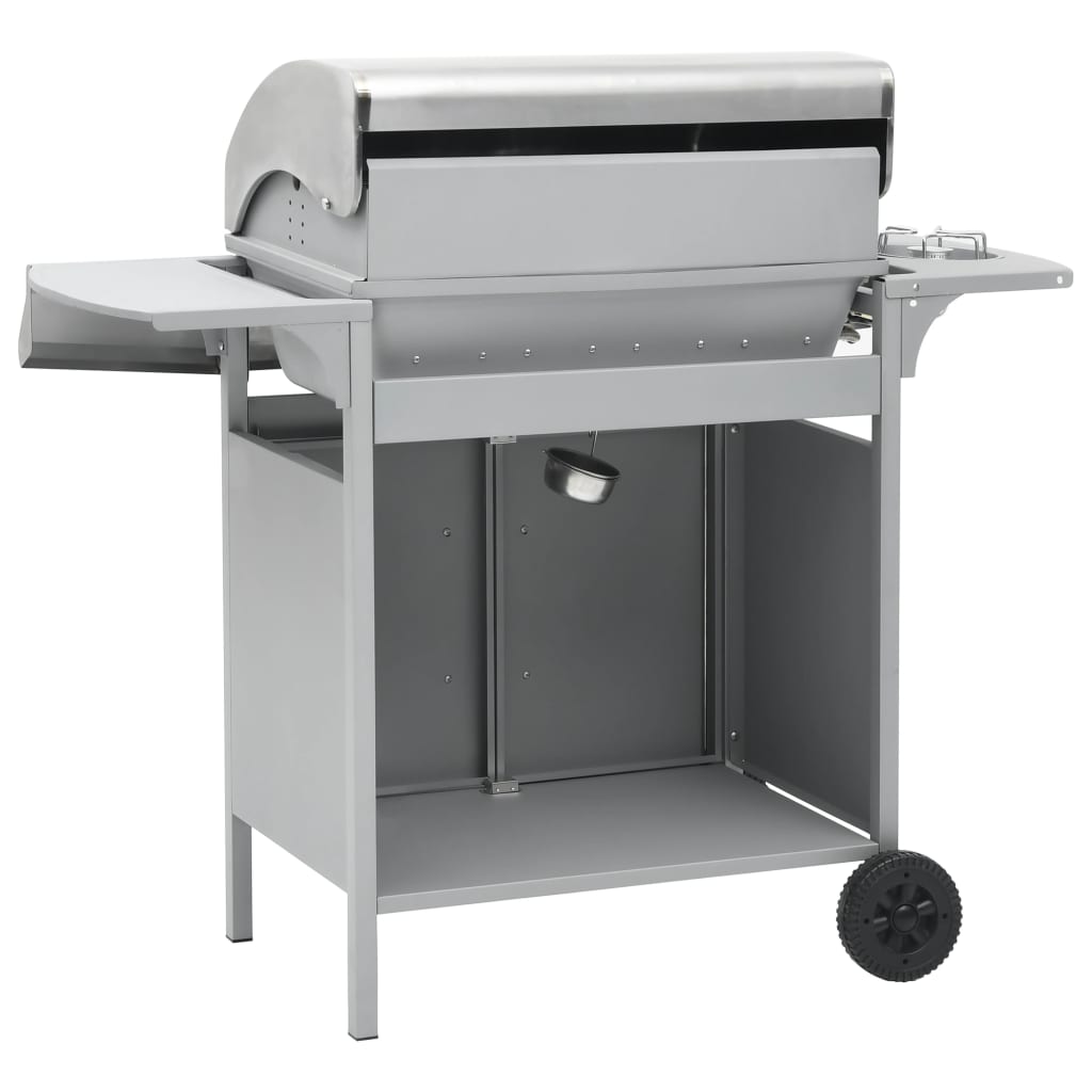 Gasgrill 4+1 Brenner Silbern Edelstahl