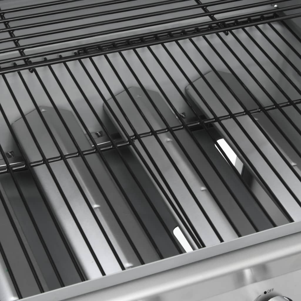 Gasgrill 4+1 Brenner Silbern Edelstahl