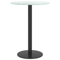 Thumbnail for Tischplatte Weiß Ø30x0,8 cm Hartglas in Marmoroptik